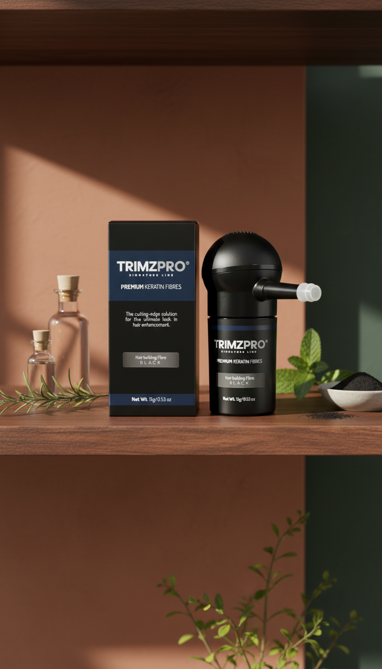  Trimzpro Signature Keratin Hair Fibres (14g, Available in 10 Shades) – Instant Volumizer & Concealer for Thinning Hair | Lock-In Technology for Seamless Blend & All-Day Hold | Natural Hair Thickener for Men & Women