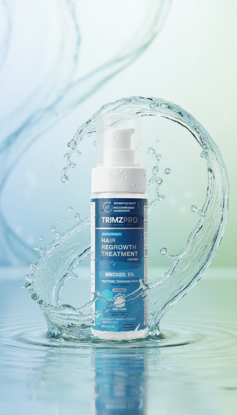 TRIMZPRO 1 MONTH SIGNATURE LINE MINOXIDIL ( 5% EXTRA STRENGTH) HAIR REGROWTH FOAM + BIOTIN COMPLEX FOR MEN NEW
