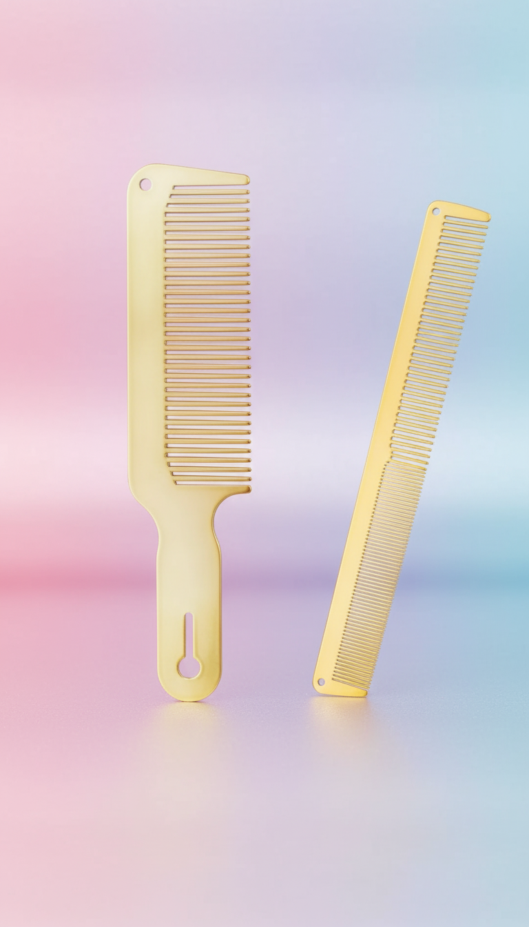 Metal Fx Barber Salon Hair CUTTING COMB Brush STEEL 0.1mm Utensil – Ultra Thin